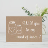 Invitation Coeur Rustique Serez-Vous Ma Fille D'Honneur ? (Debout devant)