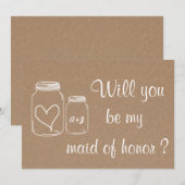 Invitation Coeur Rustique Serez-Vous Ma Fille D'Honneur ? (Devant / Derrière)