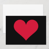 Invitation Cœur Saint Valentin Amour Cœur  (Devant / Derrière)