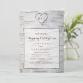 Invitation Coeur sculpté dans l'Faire-part de mariage des arb (Debout devant)