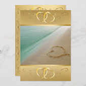 Invitation Coeur sculpté dans l'invitation du sable3 (Devant / Derrière)