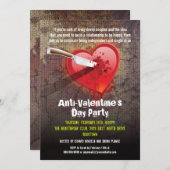 Invitation Coeur stabilisé anti-Saint-Valentin parti (Devant / Derrière)
