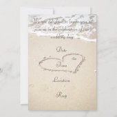 Invitation Coeur sur le rivage (Dos)