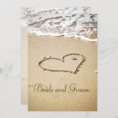 Invitation Coeur sur le rivage (Devant / Derrière)