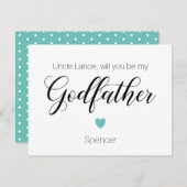 Invitation Coeur Turquoise Serez-Vous Ma Proposition De Parra (Devant / Derrière)