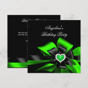Invitation Cœur Vert Citron Image Fête D'anniversaire Avec Ru