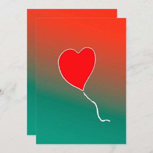 Invitation Coeur volant (Devant / Derrière)