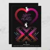 Invitation Coeur X Coeurs doux (Devant / Derrière)