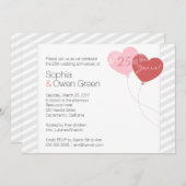 Invitation Coeurs 25ème anniversaire Mariage d'argent (Devant / Derrière)