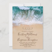 Invitation Coeurs à Shore Beach Mariage (Devant)