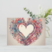 Invitation Coeurs - aquarelle peinture cardiaque (Debout devant)