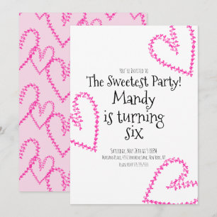 Invitation Cœurs aquarelle Timbre Couronne Amour Anniversaire