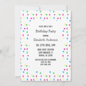 Invitation Coeurs arc-en-ciel 4e anniversaire (Devant)