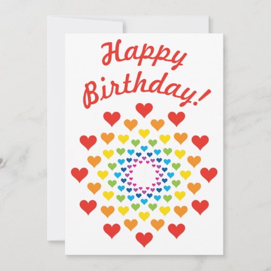 Invitation Coeurs arc-en-ciel colorés (Devant)