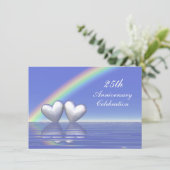 Invitation Cœurs argentés pour le 25e anniversaire (Debout devant)