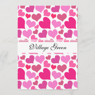 Invitation Coeurs assez roses pour Bachelorette ou jeune