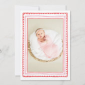 Invitation Coeurs bébé fille Sip et voir Bienvenue bébé (Dos)