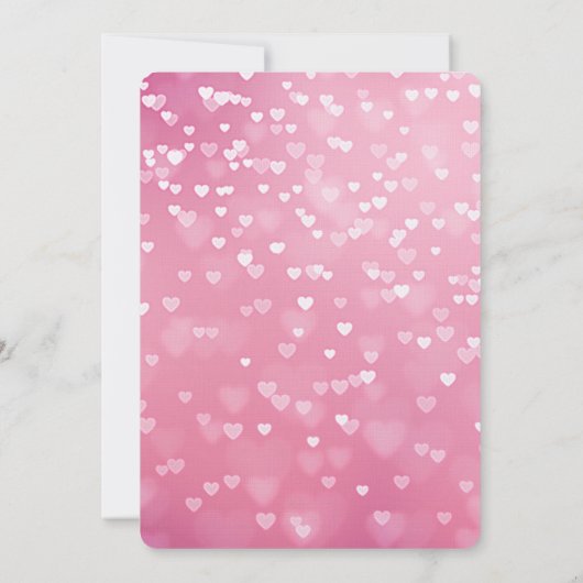 Invitation Coeurs blancs roses Mariage romantique (Dos)