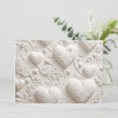 Invitation Cœurs Blancs Vierge (aspect embouti)  (Debout devant)