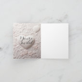 Invitation Cœurs blancs vierges (aspect gaufré)  (Intérieur)