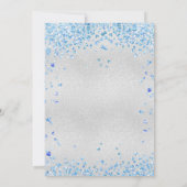 Invitation Coeurs bleu argent mariage luxe (Dos)