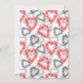 Invitation Coeurs brisés en rouge et gris sur blanc (Dos)