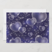 Invitation Cœurs Bulles Bleus Anniversaire Fille Mignon 90's (Dos)