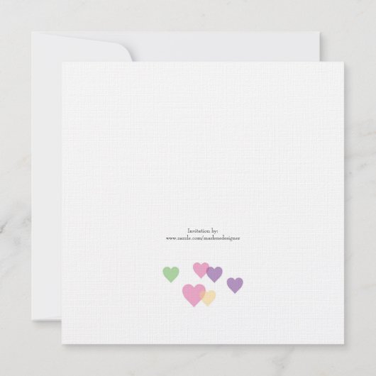 Invitation Coeurs colorés (Dos)