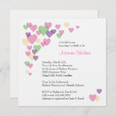 Invitation Coeurs colorés (Devant / Derrière)