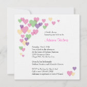 Invitation Coeurs colorés (Devant)