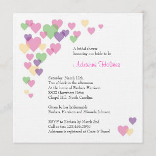 Invitation Coeurs colorés