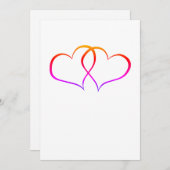 Invitation Coeurs colorés (Devant / Derrière)