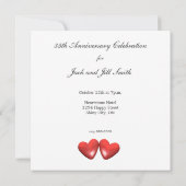 Invitation Coeurs coralliens du 35e anniversaire (Dos)