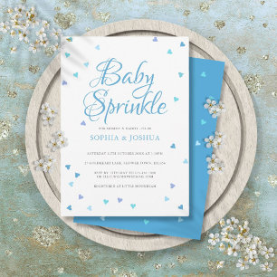 Invitation Cœurs d'amour bleus pour bébé garçon Sprinkle Show