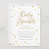 Invitation Coeurs d'amour d'or Confetti Bébé Sprinkle / Douch (Devant)