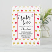 Invitation Coeurs d'amour pour bébé moderne Baby shower Invit (Debout devant)