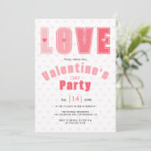 Invitation Coeurs d'AMOUR rose moderne Valentines Fête (Debout devant)