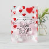 Invitation Coeurs d'amour rose Saint Valentin (Debout devant)