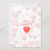 Invitation Coeurs d'amour rose Saint Valentin (Dos)