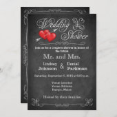 Invitation Coeurs d'amour, wedding shower de tableau de (Devant / Derrière)