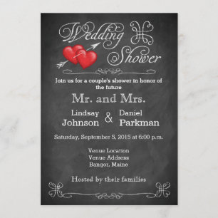 Invitation Coeurs d'amour, wedding shower de tableau de