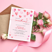 Invitation Coeurs d'anniversaire de Little Sweetheart