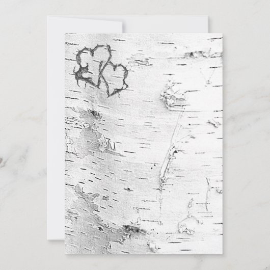 Invitation Coeurs dans Birch Tree Rehearsal Diner (Dos)