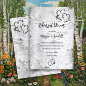 Invitation Coeurs dans Birch Tree Rehearsal Diner