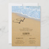 Invitation Coeurs dans la Fête des mariées de plage d'été de  (Devant)