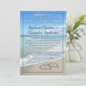 Invitation Coeurs dans la plage de sable Mariage sur mesure M (Debout devant)