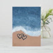 Invitation Cœurs dans le Sable (Debout devant)