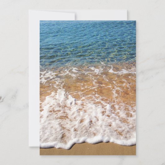 Invitation Coeurs dans le sable Summer Beach Mariage (Dos)