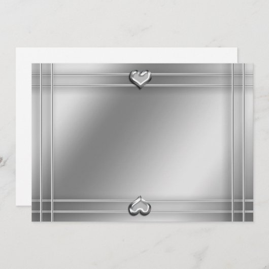 Invitation Coeurs d'argent (Devant / Derrière)
