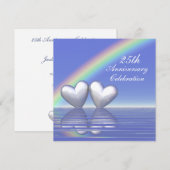 Invitation Cœurs d'Argent 25e Anniversaire (Devant / Derrière)